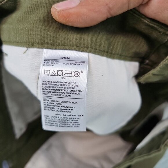 Old Navy Pants Mens Size 32 Green Ultimate Slim Fit Chino Breathable Stretch - Picture 10 of 10